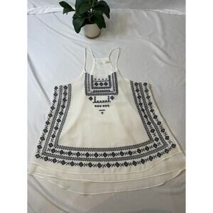 Blu Pepper Sheer Delicate Top Geometric Pattern‎ Size M
